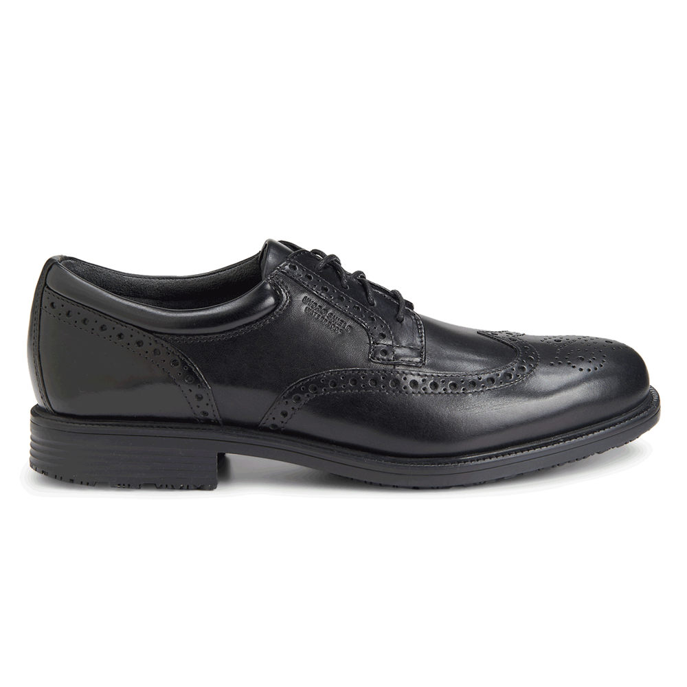 Rockport Dress Shoes For Mens Black - Lead the Pack Waterproof Wingtip - YW3106859